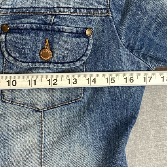 Insider Cropped Jean Jacket Sz XS Distressed - Picture 8 of 10